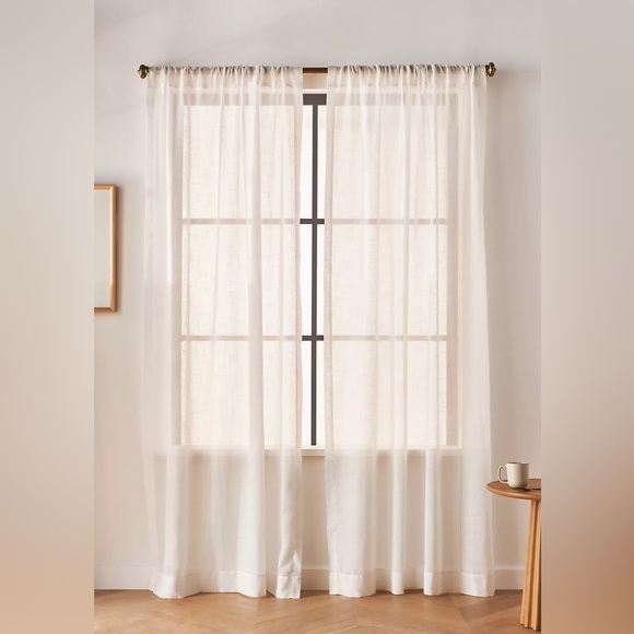 Anthropologie Other - NWT Set of 2 Anthropologie Lena Sheer Woven Curtain Panels 84” x 50”